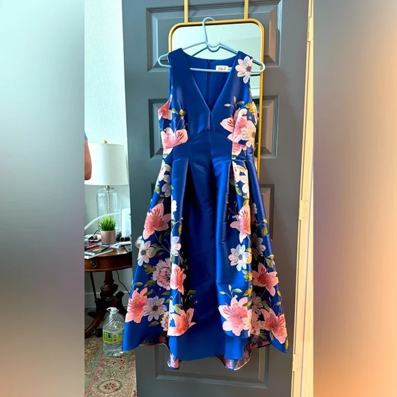 dip hem formal dress Red Satin Dip Hem Dress main image 0